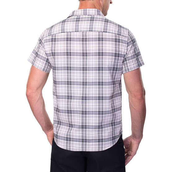 Vertx Short Sleeve Guardian Shirt in steel plaid from the back